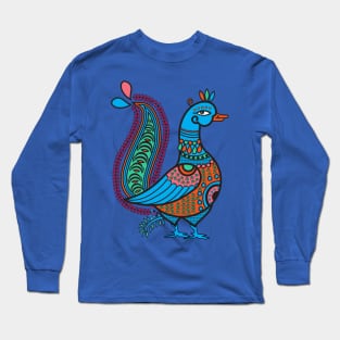 Ethnic Art Colorful Indian Duck Illustration Long Sleeve T-Shirt